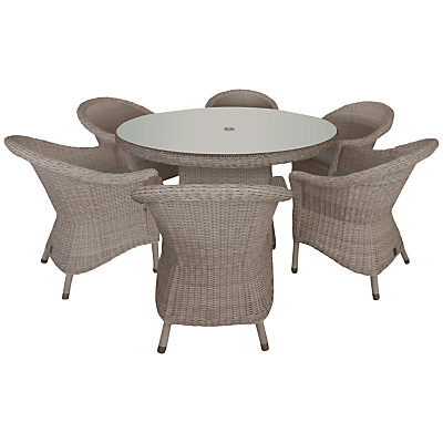 4 Seasons Outdoor Valentine 6 Seater Garden Dining Set Pure